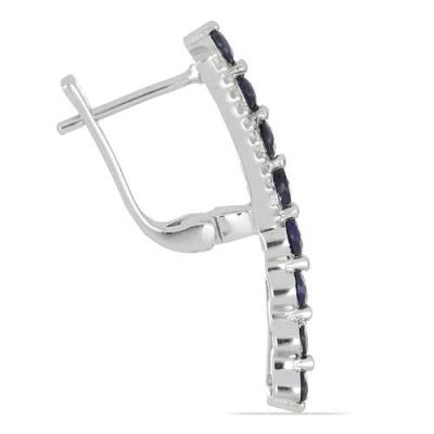 BUY REAL AUSTRALIAN BLUE SAPPHIRE GEMSTONE EARRINGS IN 925 STERLING SILVER – RHODIUM PLATED | JEWELPIN